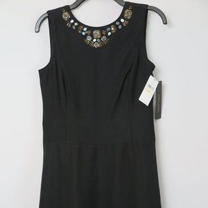 NWT Cynthia Steffe Rich Black Embellished Neckline Dress Size 2 MSRP $298
